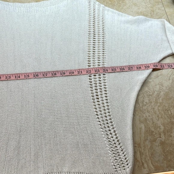 Gigi Moda Vena Sweater One Size White Gray Metallic Knit Made in Italy Women’s - Picture 7 of 14